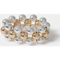 M&S Sphere Cluster Stretch Bracelet Silver