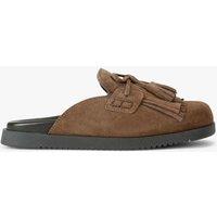 Steve Madden Maurea Suede Tassel Mule Slippers Medium Brown
