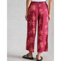 White Stuff Linen Rich Printed Wide Leg Culottes Pink Mix