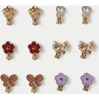 M&S Pretty Motif Clip On 6 Pack Earring Multi