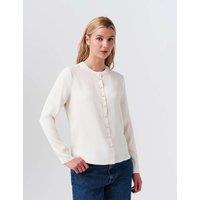 Ghost Crepe Button Front Blouse Ivory