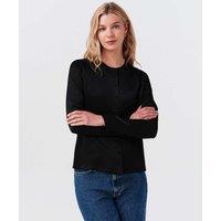 Ghost Crepe Button Front Blouse Black