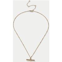 M&S 14ct Gold Plated T-Bar Necklace Gold