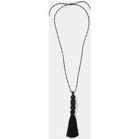 M&S Long Pebble Bead Necklace Black