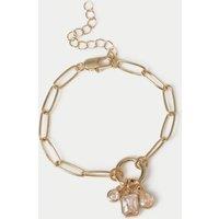 Autograph Cubic Zirconia Cluster Charm Wristwear Gold