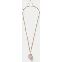 M&S Natural Stone Drop Pendant Necklace Gold Mix