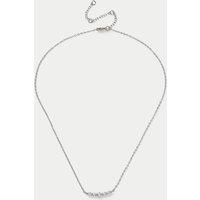 M&S Platinum Plated Bar Necklace Silver
