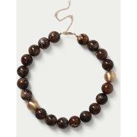 M&S Swirl Brushed Collar Necklace Brown