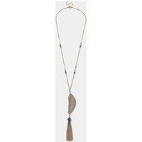 M&S Natural Stone Pendant Necklace Grey