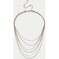 M&S Multirow Snake Chain Necklace Gold Mix