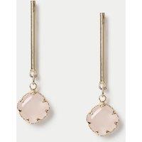 M&S Natural Stone Stick Drop Earrings Pink