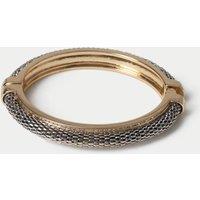 M&S Mixed Metal Engraved Hinged Bangle Gold Mix