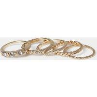 M&S 3 Pack Gold Tone Ring Set Gold