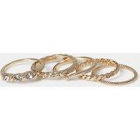 M&S 3 Pack Gold Tone Ring Set Gold