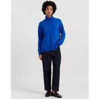 Chinti & Parker Wool Rich with Cashmere Roll Neck Relaxed Jumper Cobalt