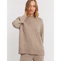 Chinti & Parker Pure Cashmere Textured High Neck Jumper Sand