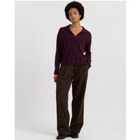 Chinti & Parker Wool Rich Collared Jumper with Cashmere Plum