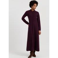 Chinti & Parker Wool Rich Polo Dress With Cashmere Plum