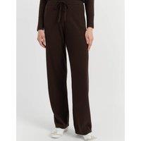 Chinti & Parker Pure Cashmere Wide Leg Track Pants Chocolate