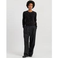 Chinti & Parker Pure Merino Wool Button Through Cardigan Black