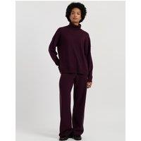 Chinti & Parker Wool Rich with Cashmere Roll Neck Relaxed Jumper Purple