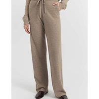 Chinti & Parker Pure Cashmere Wide Leg Track Pants Sand