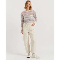 Chinti & Parker Wool Rich with Cashmere Fair Isle Crew Neck Jumper Cream Mix
