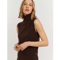 Chinti & Parker Wool Rich Knitted Vest with Cashmere Chocolate