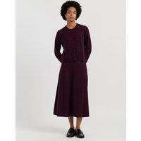 Chinti & Parker Midi A-Line Skirt with Cashmere Purple