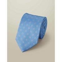 Charles Tyrwhitt Geometric Pure Silk Tie Light Blue