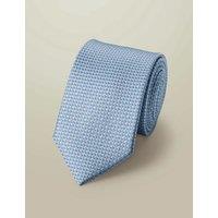 Charles Tyrwhitt Geometric Pure Silk Tie Pale Blue