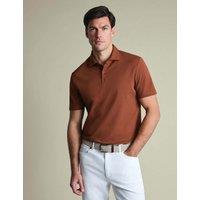 Charles Tyrwhitt Cotton Rich Pique Short Sleeve Polo Shirt Dark Orange