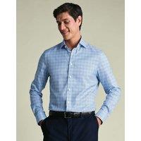 Charles Tyrwhitt Slim Fit Pure Egyptian Cotton Twill Check Shirt Blue