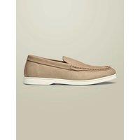 Charles Tyrwhitt Nubuck Leather Slip-On Loafers Light Cream