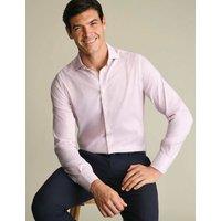 Charles Tyrwhitt Non Iron Performance Twill Printed Shirt Pink Mix