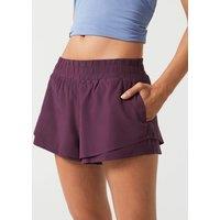 Lilybod Sydney Elasticated Waist Running Shorts Plum