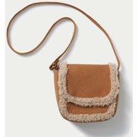 M&S Faux Suede and Shearling Cross Body Bag Brown