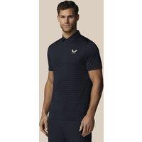 Castore Pique Striped Technical Stretch Polo Shirt Dark Navy