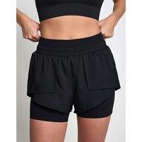Girlfriend Collective Fallon Trail Shorts Black