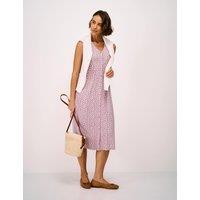 Crew Clothing Jersey Floral V-Neck Midi Tea Dress Pink Mix