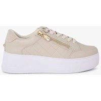 Carvela Zip Up Fastening Platform Trainers Beige
