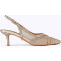 Carvela Embellished Stiletto Heel Slingback Shoes Gold