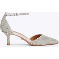 Carvela Buckle Stiletto Heel Pointed Court Shoes Silver