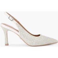 Carvela Buckle Stiletto Heel Pointed Slingback Shoes White