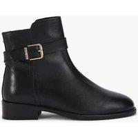 Carvela Leather Buckle Flat Ankle Boots Black