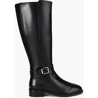 Carvela Wide Fit Leather Flat Knee High Boots Black