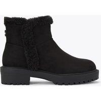 Carvela Faux Fur Lining Flat Ankle Boots Black