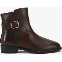 Carvela Leather Flat Ankle Boots Dark Brown
