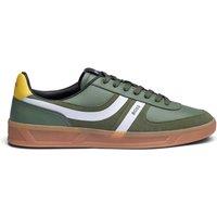 Hugo Leather Lace Up Trainers Green Mix