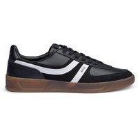 Hugo Leather Lace Up Trainers Black Mix
